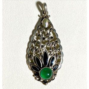 Delicate Antique Theodor Fahrner Jugendstil Art Nouveau Silver Gemstones Pendent